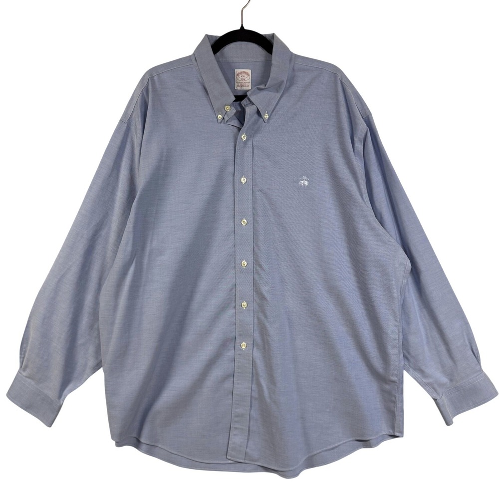 Brooks Brothers 346 XXL Blue Original Polo Shirt Oxford Button Down Non Iron